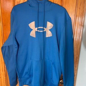 Under Armour Blue CoolGear Scuba Neck Hoodie Sweatshirt Size Large